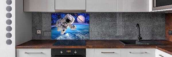 Rivestimento parete cucina con motivo astronauta