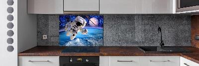 Rivestimento parete cucina con motivo astronauta