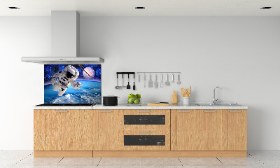 Rivestimento parete cucina con motivo astronauta