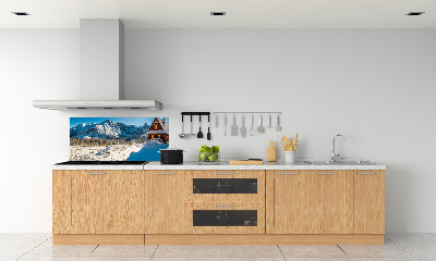 Rivestimento parete cucina con motivo «Un cottage in montagna»