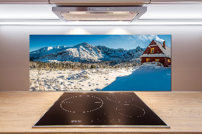 Rivestimento parete cucina con motivo «Un cottage in montagna»