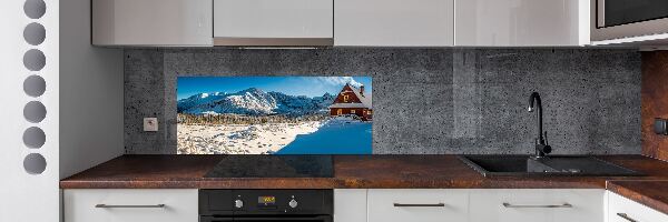 Rivestimento parete cucina con motivo «Un cottage in montagna»