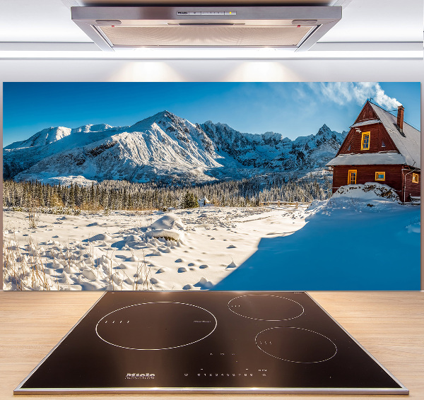 Rivestimento parete cucina con motivo «Un cottage in montagna»