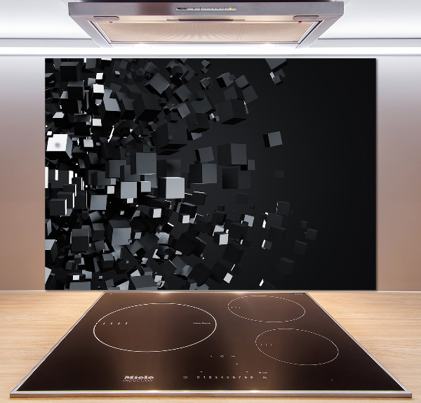 Rivestimento parete cucina con motivo ad astrazione 3D