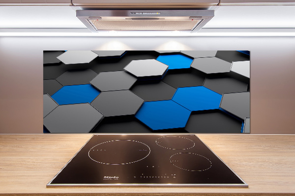 Pannello paraschizzi cucina con motivo astratto tridimensionale