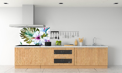 Rivestimento parete cucina con motivo di fiori hawaiani