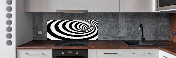 Pannello retrocucina con motivo a spirale a strisce