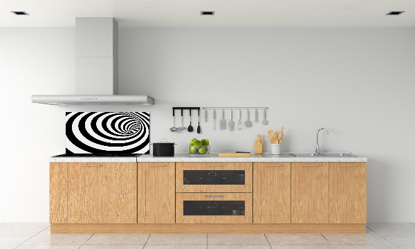 Pannello retrocucina con motivo a spirale a strisce