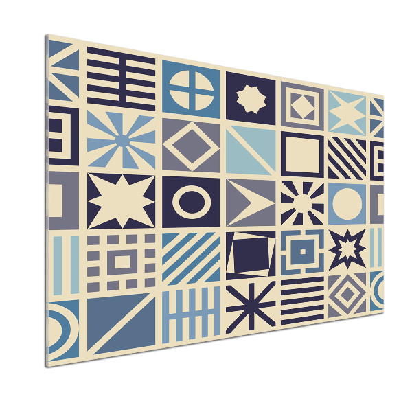 Pannello paraschizzi cucina con motivo a sfondo geometrico