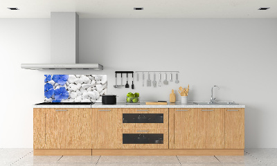 Rivestimento parete cucina con motivo Ortensia