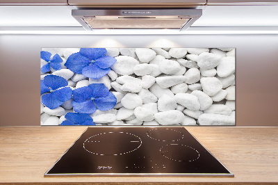 Rivestimento parete cucina con motivo Ortensia