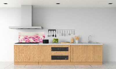 Pannello retrocucina con motivo di fiori di rosa selvatica
