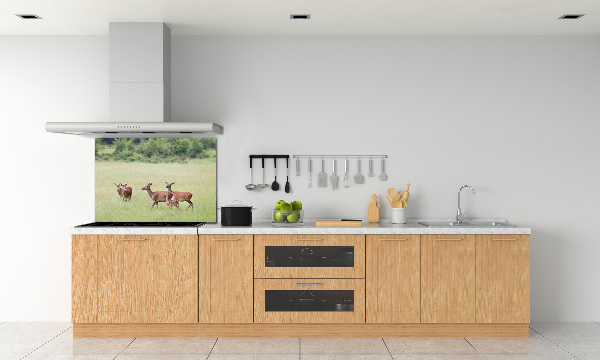 Rivestimento parete cucina con motivo Capriolo con i piccoli