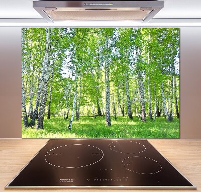 Pannello paraschizzi cucina con motivo a betulla