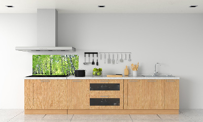 Rivestimento parete cucina con motivo Foresta di betulle