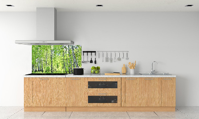 Rivestimento parete cucina con motivo Foresta di betulle