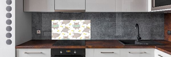 Rivestimento parete cucina con illustrazione di un orsacchiotto