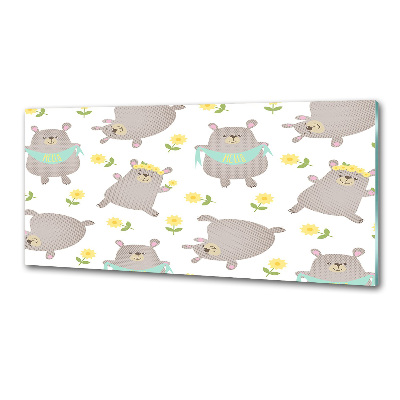 Rivestimento parete cucina con illustrazione di un orsacchiotto