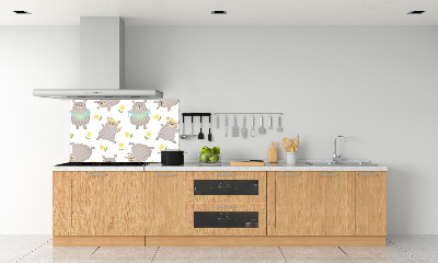 Rivestimento parete cucina con illustrazione di un orsacchiotto