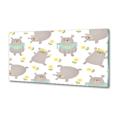 Rivestimento parete cucina con illustrazione di un orsacchiotto