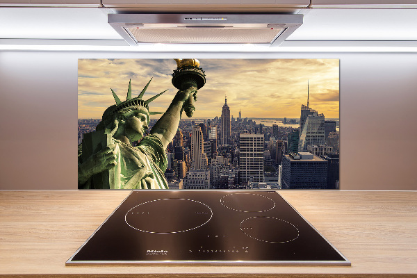 Rivestimento parete cucina con decorazione raffigurante la Statua della Libertà