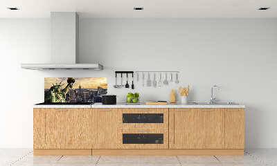 Rivestimento parete cucina con decorazione raffigurante la Statua della Libertà