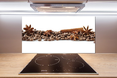 Rivestimento parete cucina con motivo a chicchi di caffè e cannella