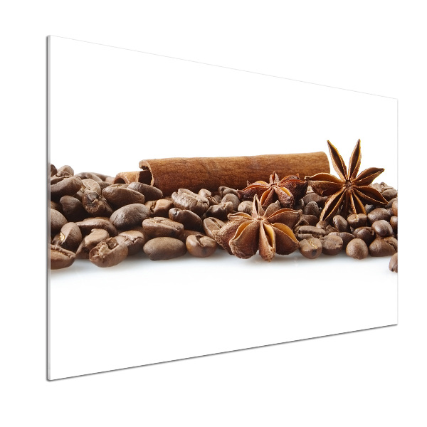 Rivestimento parete cucina con motivo a chicchi di caffè e cannella