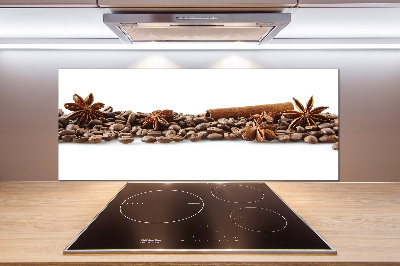 Rivestimento parete cucina con motivo a chicchi di caffè e cannella