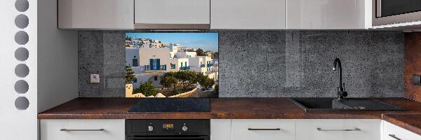 Rivestimento parete cucina con motivo ispirato a Mykonos, Grecia