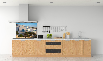 Rivestimento parete cucina con motivo ispirato a Mykonos, Grecia