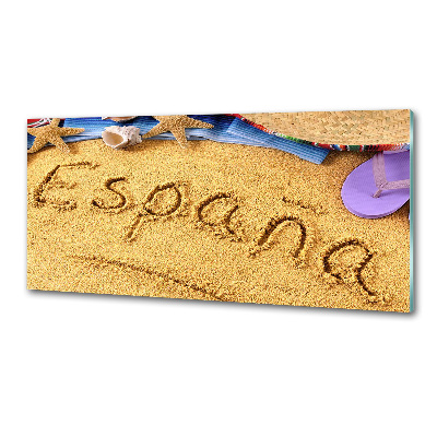 Rivestimento parete cucina con iscrizione in lingua spagnola