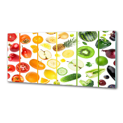 Pannello paraschizzi cucina con decorazione a tema frutta e verdura