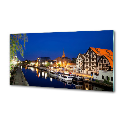 Pannello paraschizzi cucina con stampa 'Bydgoszcz di notte'