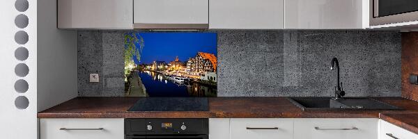 Pannello paraschizzi cucina con stampa 'Bydgoszcz di notte'