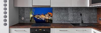 Pannello paraschizzi cucina con stampa 'Bydgoszcz di notte'