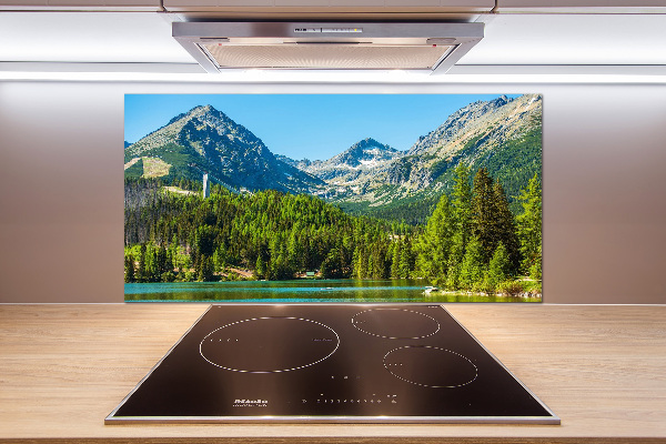 Pannello paraschizzi cucina con stampa a tema lago tra le montagne