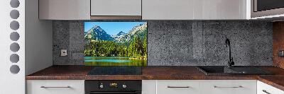 Pannello paraschizzi cucina con stampa a tema lago tra le montagne