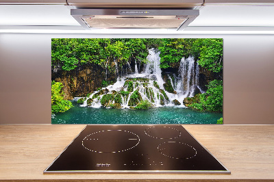 Rivestimento parete cucina con motivo a cascata di montagna