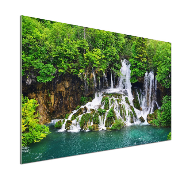 Rivestimento parete cucina con motivo a cascata di montagna