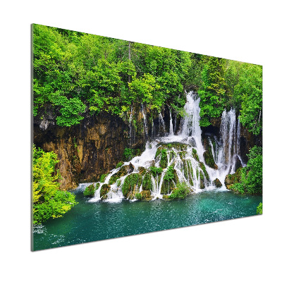 Rivestimento parete cucina con motivo a cascata di montagna