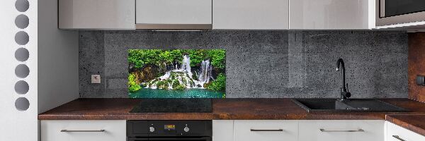 Rivestimento parete cucina con motivo a cascata di montagna