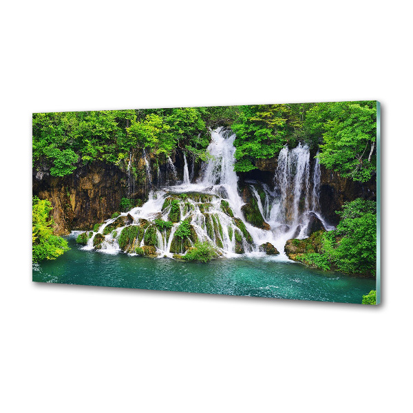 Rivestimento parete cucina con motivo a cascata di montagna