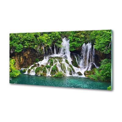 Rivestimento parete cucina con motivo a cascata di montagna