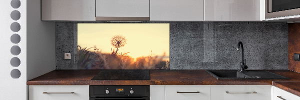 Rivestimento parete cucina con motivo a dente di leone