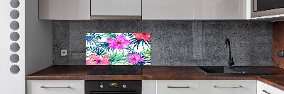 Pannello retrocucina con motivo di fiori hawaiani