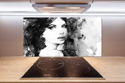 Pannello retrocucina con stampa raffigurante il ritratto di una donna