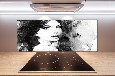 Pannello retrocucina con stampa raffigurante il ritratto di una donna