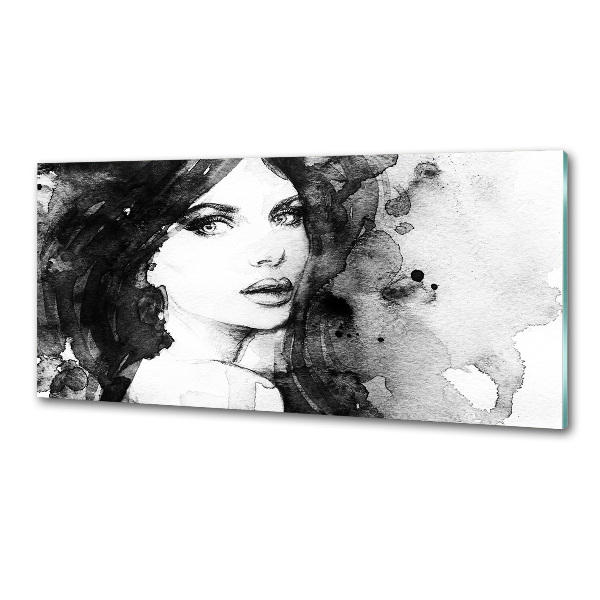 Pannello retrocucina con stampa raffigurante il ritratto di una donna