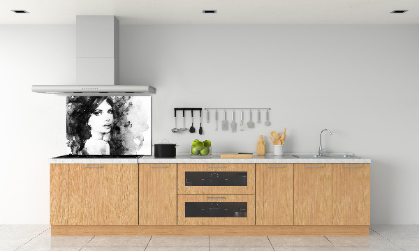 Pannello retrocucina con stampa raffigurante il ritratto di una donna